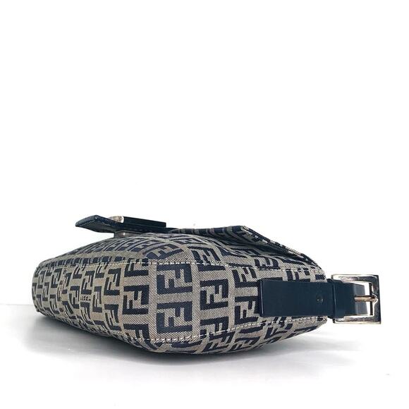 Vintage Fendi Zucchino Navy Blue FF Monogram Baguette Shoulder Bag - Picture 8 of 12